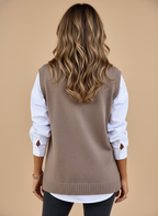 Gilet Donna in Maglia con Scollo a V – Essenziale Senza Tempo per il Layering