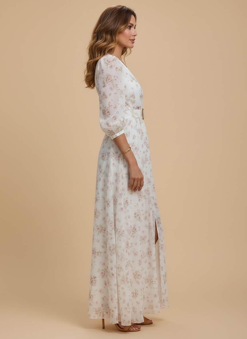 Abito Maxi in Chiffon Floreale da Donna – Eleganza Morbida