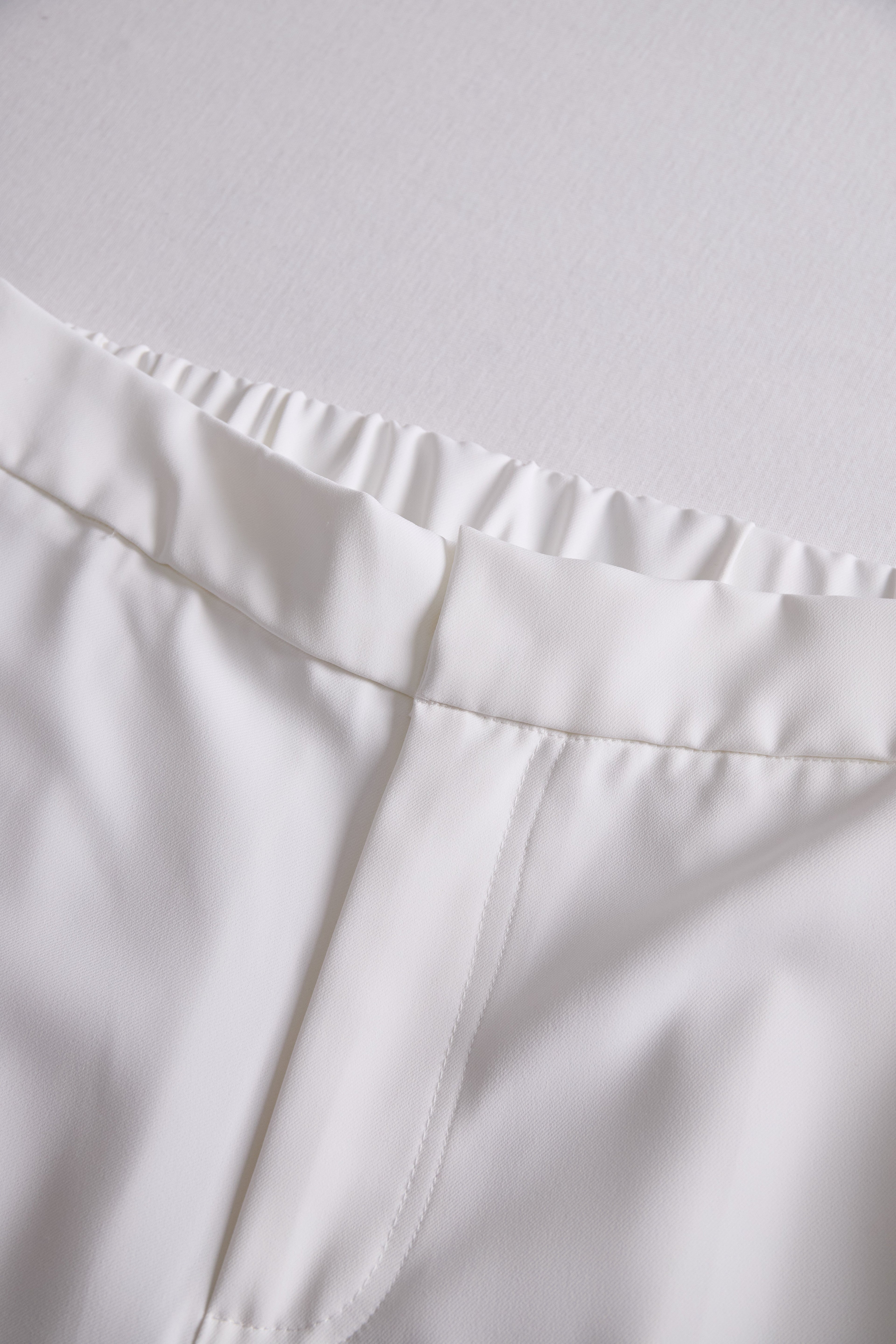 Pantaloni Donna Bianchi a Vita Alta a Gamba Larga