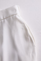 Pantaloni Donna Bianchi a Vita Alta a Gamba Larga