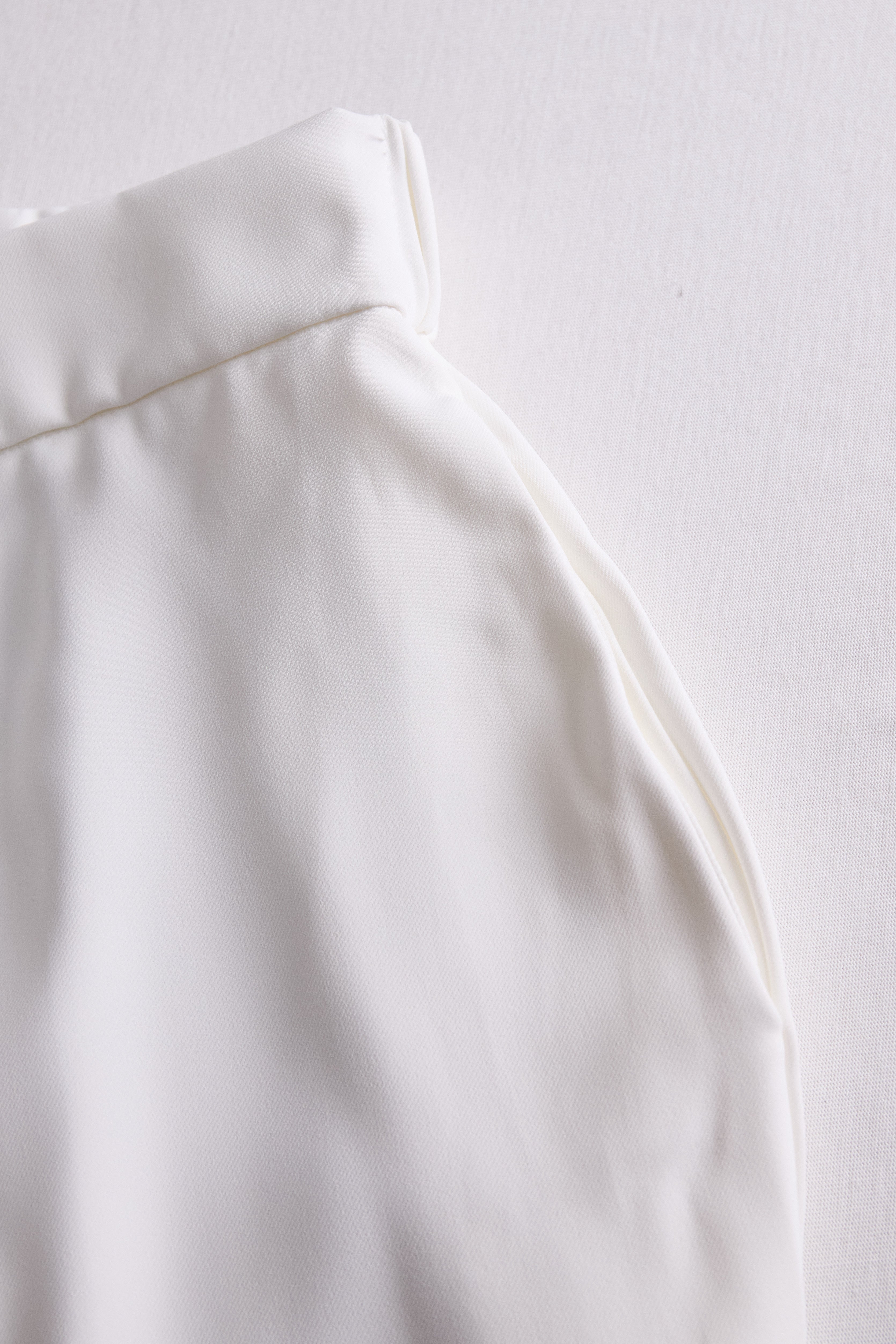 Pantaloni Donna Bianchi a Vita Alta a Gamba Larga