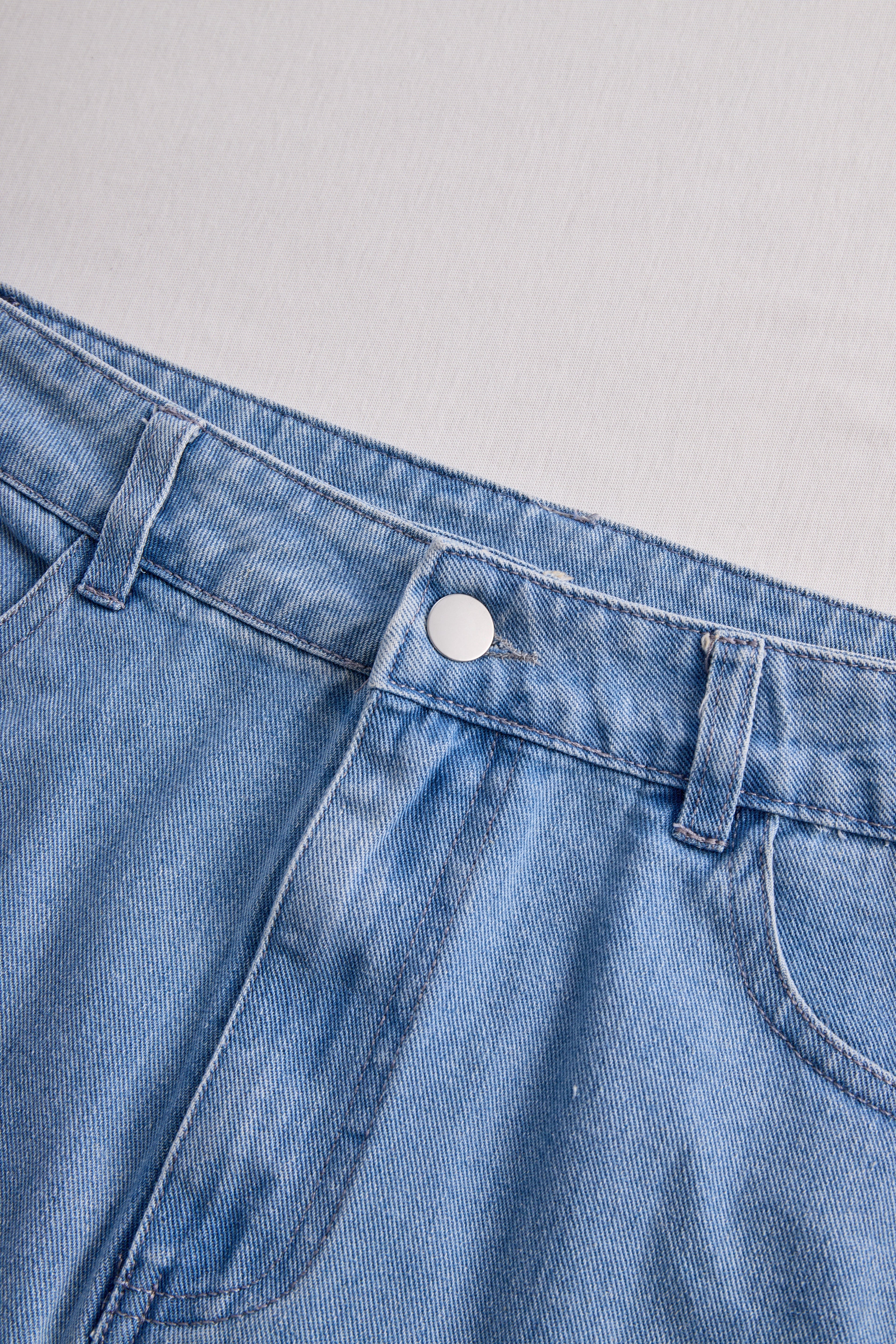 Completo Donna in Denim Due Pezzi con Top Asimmetrico